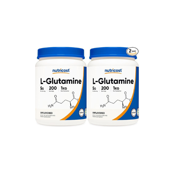 Nutricost L-Glutamine Powder 1 KG - Unflavored, Non-GMO, Gluten Free (Pack of 2)
