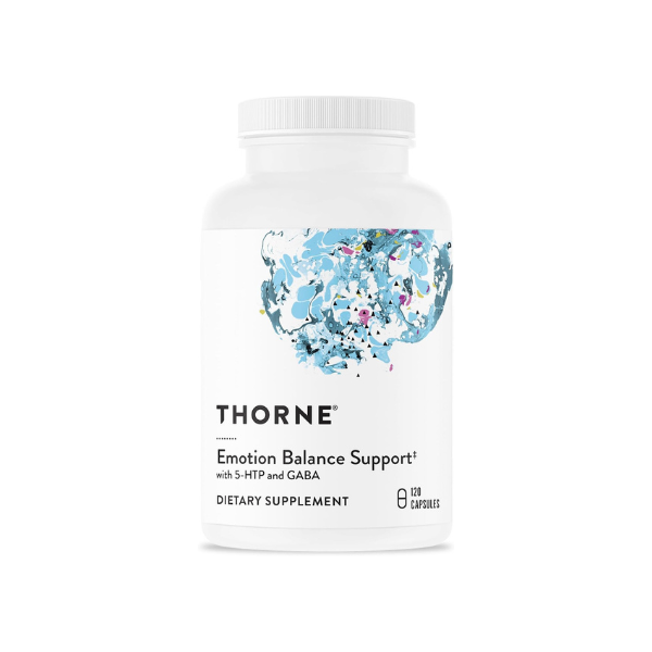THORNE - Emotion Balance Support - Supports Mood & Stress Management* - Vitamins B6, B12 & C, 5-HTP, GABA, Rhodiola, Folate (5-MTHF) & L-Tyrosine - Third-Party Certified - Gluten-Free - 120 Capsules
