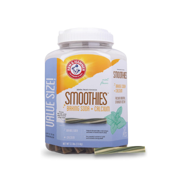 Arm & Hammer Smoothies Dental Chews for Dogs, Mint Flavor, Medium, 57 Count