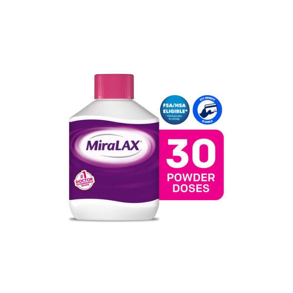 MiraLAX Laxative Powder for Gentle Constipation Relief, 30 Doses