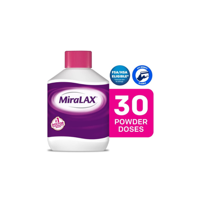 MiraLAX Laxative Powder for Gentle Constipation Relief, 30 Doses