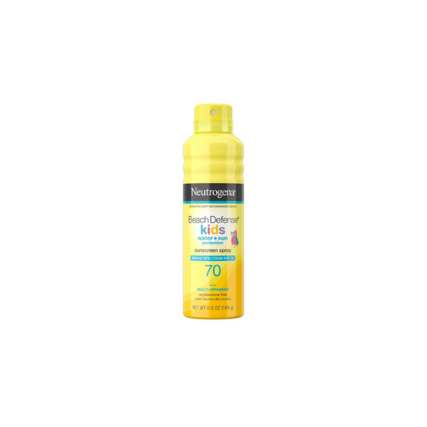 (3 pack) Neutrogena Beach Defense SPF 70 Kids Sunscreen Spray, Beach Essentials Body Sun Care, 6.5 oz