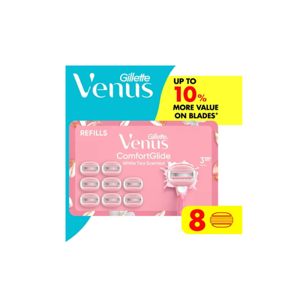 Venus ComfortGlide White Tea Women's Razor Blades, 8 Razor Blade Refills