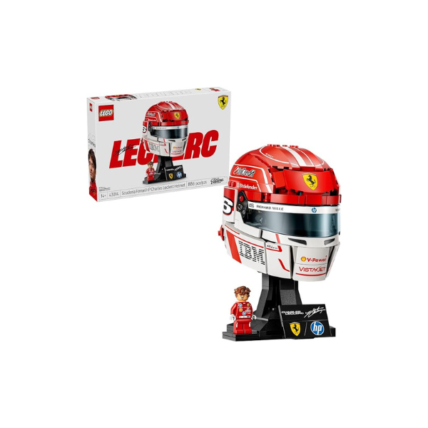 LEGO Editions Scuderia Ferrari HP Charles Leclerc Helmet - Building Set for Teens, Ages 14+ - Collectible F1 Display - Bedroom or Home Office Decor - Gift for Formula 1 Fans - 43014