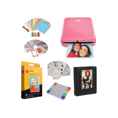 Kodak Step Instant Color Photo Printer with Bluetooth/NFC, ZINK Technology & Kodak App for iOS & Android (Pink) Starter Bundle