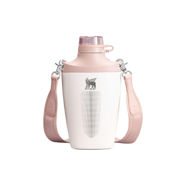 Stanley Cross Bottle 23 oz | Travel Water Bottle with Jacquard Strap | Leakproof Tritan Lid with Removable Straw | Insulated Stainless Steel | BPA-Free | Rose Quartz
