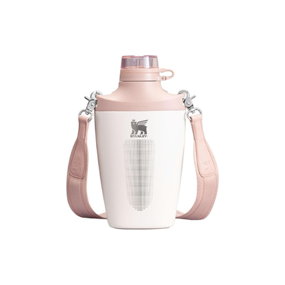 Stanley Cross Bottle 23 oz | Travel Water Bottle with Jacquard Strap | Leakproof Tritan Lid with Removable Straw | Insulated Stainless Steel | BPA-Free | Rose Quartz