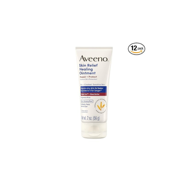 Aveeno Skin Relief Healing Ointment, Fragrance-Free, 2 Ounce (Pack of 12)
