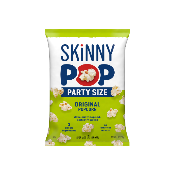 SKINNYPOP Original, Gluten Free Popcorn Party Size Bag, 8 oz