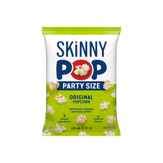 SKINNYPOP Original, Gluten Free Popcorn Party Size Bag, 8 oz