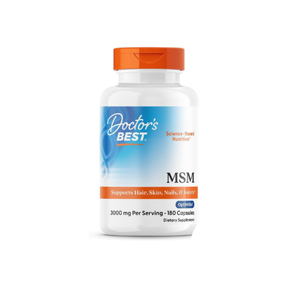 Doctor's Best MSM Supplement Capsules, for Men & Women, Skin, 180 Caps