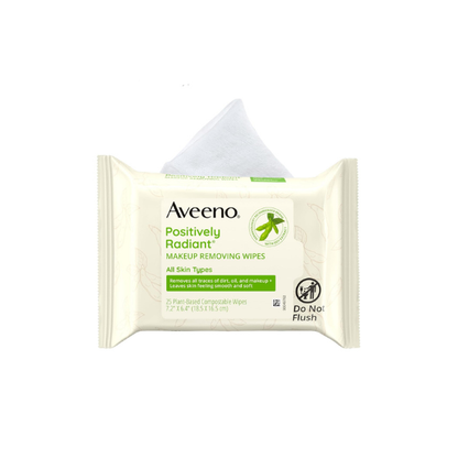 Aveeno Calm + Restore Unscented Makeup Remover Wipes, Fragrance-Free, 25 Ct