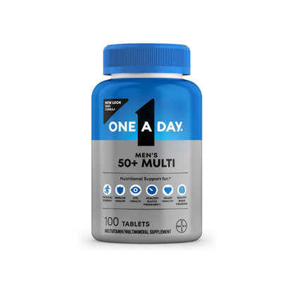 One A Day Men’s 50+ Multivitamins, Supplement with A, C, D, E and Zinc for Immune Health*, Calcium & More, 100 Tablets
