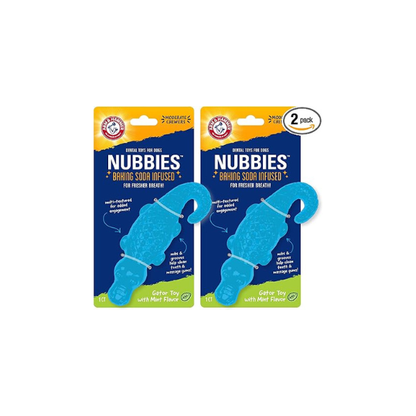 Arm & Hammer Nubbies Gator Dog Dental Chew Toy, Mint Flavor, 2-Pack