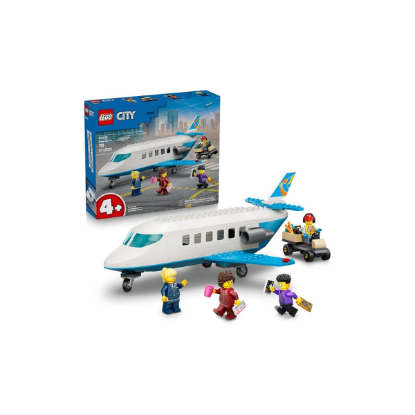 LEGO City Passenger Jet 60492 | Building Toys for Boys & Girls, Ages 4+, Airplane Toy Set W/ 4 Minifigures, Pretend Play, 118 pieces, Gift for Birthdays