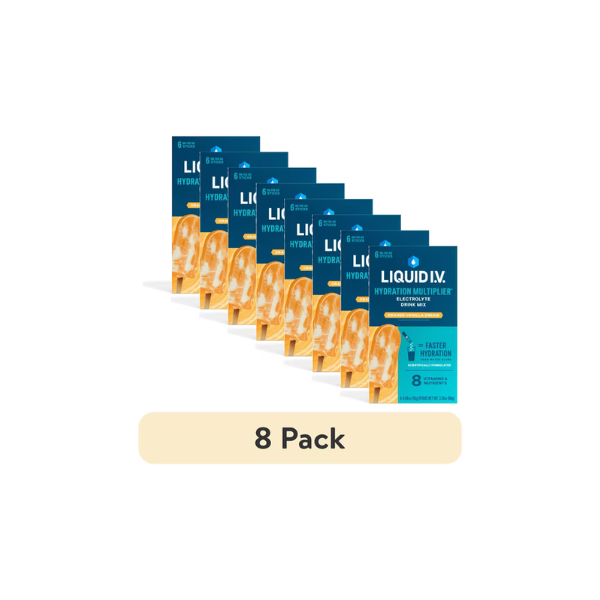 ( 8 pack ) Liquid I.V. Orange Vanilla Dream Hydration Multiplier Powdered Electrolyte Drink Mix, 6 Count Packets