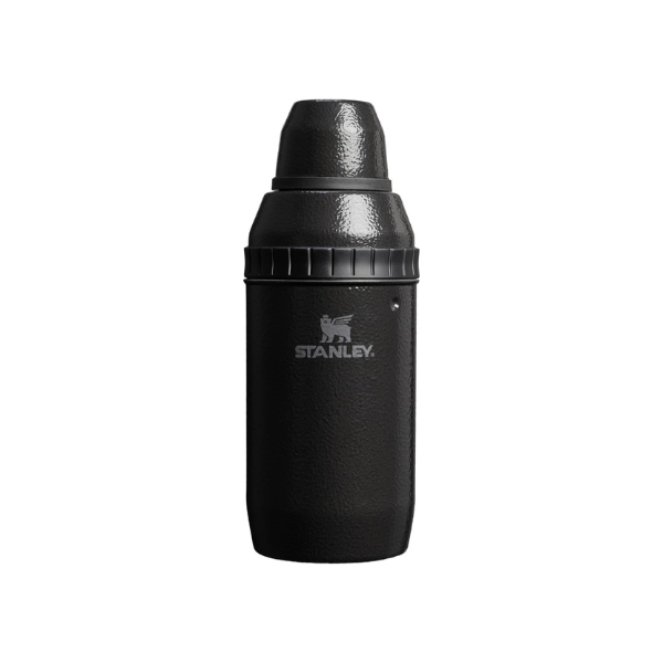 Stanley Happy Hour Cocktail Shaker Set 20 oz | Bartender Kit for Camping and Travel | Cocktail Drink Mixing Set with 2 Cups | Insulated Stainless Steel | BPA-Free | Hammertone Black