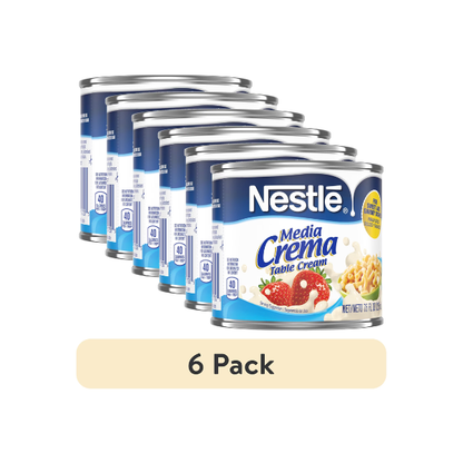 (6 pack) Nestle Media Crema Neutral Flavor Heavy Table Dairy Cream, 7.6 fl oz Can