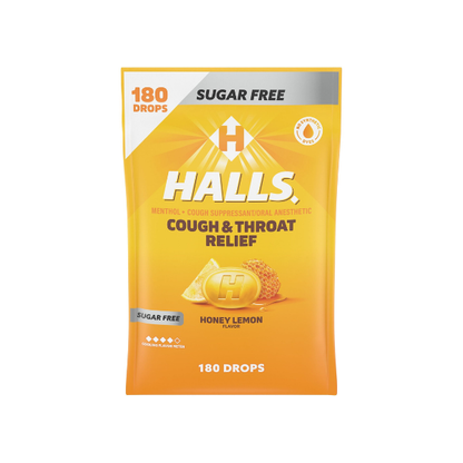 Halls Relief Honey Lemon Sugar-Free Cough Drops Value Pack, 180 ct.