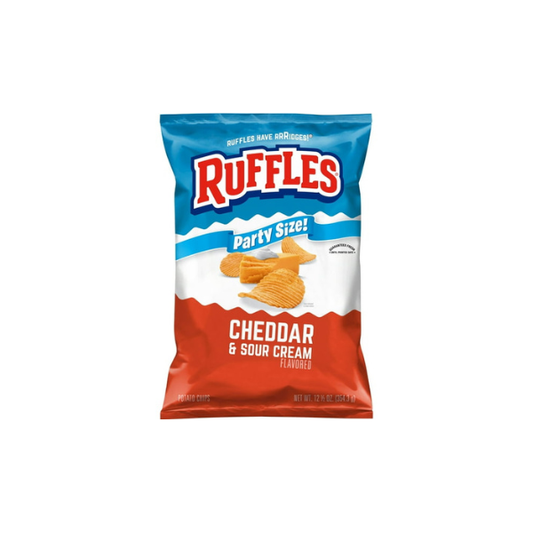 Ruffles Cheddar & Sour Cream Potato Snack Chips, Party Size, 12.5 oz Bag