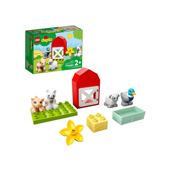 LEGO DUPLO Town Farm Animal Care 10949 Toy for Toddlers, Girls and Boys 2 Plus Years Old with Duck, Pig, Sheep & Cat Figures, Early Development Toys