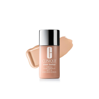 Clinique Even Better Makeup Liquid Foundation SPF 15 With Vitamin C For Dry + Oily Combination Skin Types | Medium Coverage + Natural Finish | Evens Skin Tone + Reduces Dark Spots