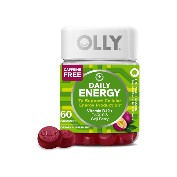 OLLY Daily Energy Gummy,Vitamin B12, CoQ10, Goji Berry - 60 Count