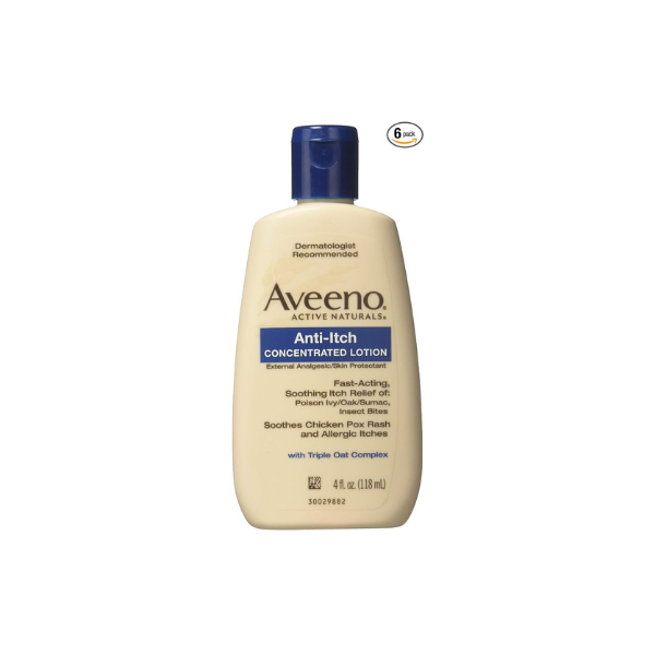 Aveeno Anti-Itch Concentrated Lotion, 4-Ounce Bottles (Pack Of 6)