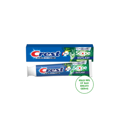 Crest Toothpaste, Premium Plus Scope Outlast Toothpaste, Long Lasting Mint Flavor 5.2 oz