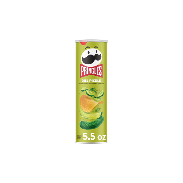 Pringles Dill Pickle Potato Crisps Chips, Lunch Snacks, 5.5 oz Canister