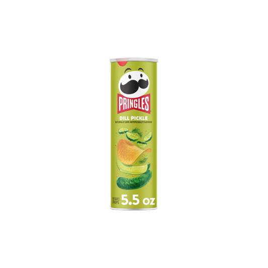 Pringles Dill Pickle Potato Crisps Chips, Lunch Snacks, 5.5 oz Canister