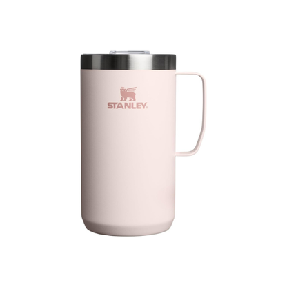 STANLEY Everyday Camp Mug 24oz | Drink Through Lid | Cup for Coffee, Tea and Drinks | Insulated Stainless Steel Coffee Mug | BPA-Free | Rose Quartz