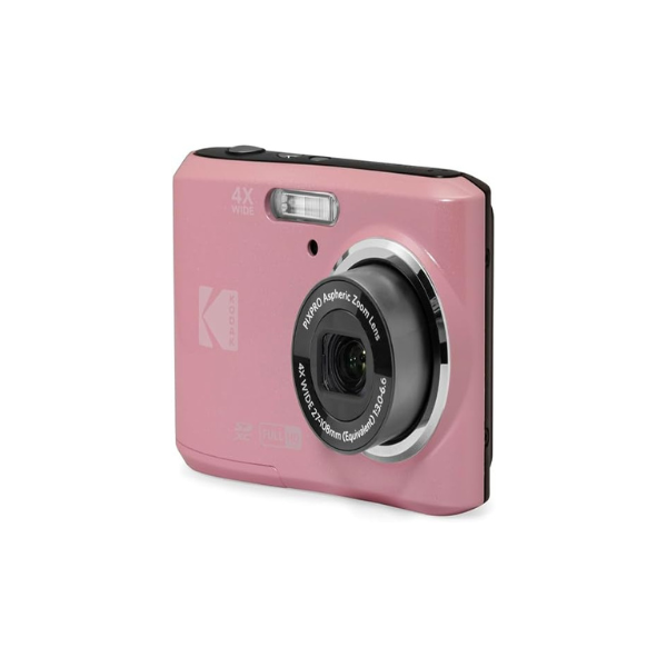 KODAK PIXPRO FZ45 16MP Compact Digital Camera, 4X Optical Zoom, AA, Pink