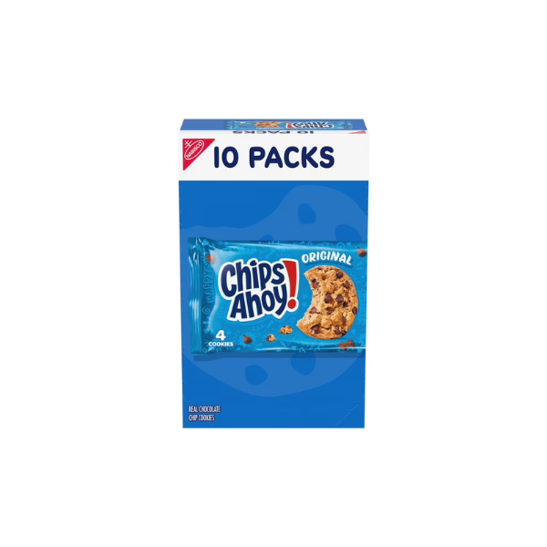 CHIPS AHOY! Original Chocolate Chip Cookies, 10 Snack Packs (4 Cookies Per Pack)