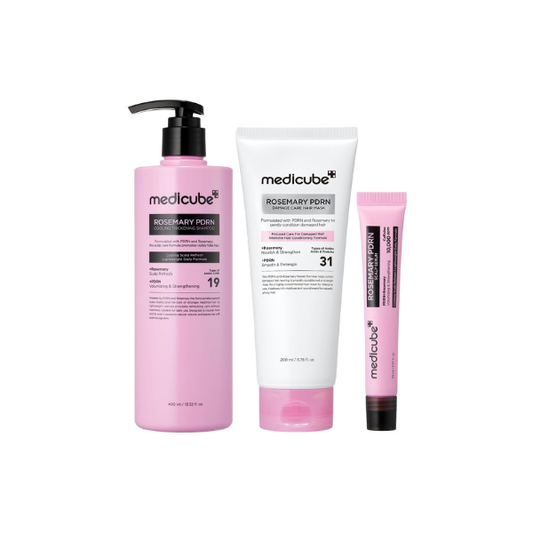 medicube Rosemary PDRN Healthy Hair Trio: Shampoo, Conditioner, and Scalp Serum Full Set | Scalp Care, Deep Damage Care, and Glow | Korean Hair Care
