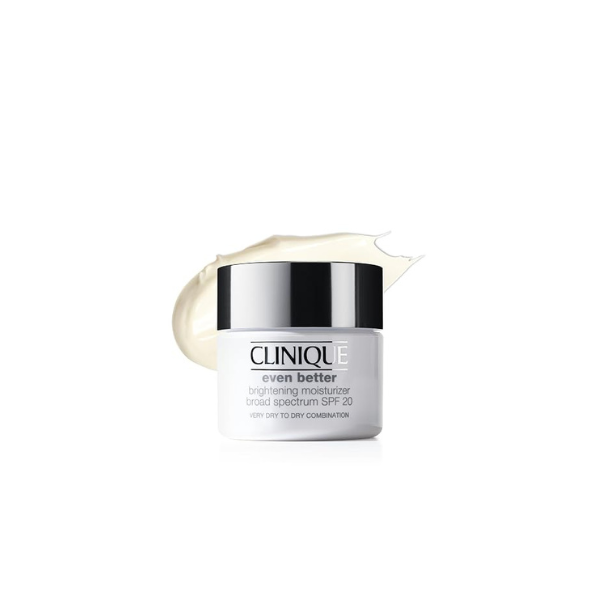 Clinique Even Better Brightening Daily Oil Free Moisturizer SPF 20 For Very Dry to Dry Combination Skin Types | Hydrating + Dark Spot Reducing, 1.7 Fl Oz