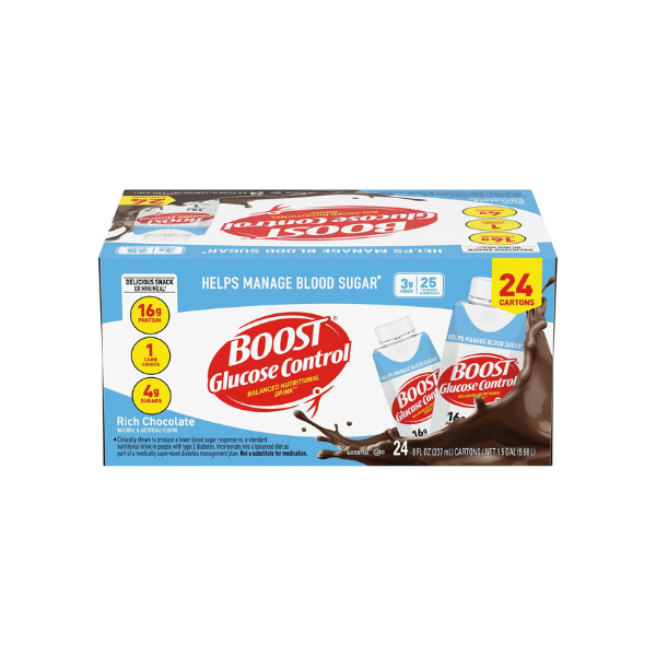 BOOST Glucose Control Nutritional Drink, Chocolate, 8 fl. oz., 24 pk.