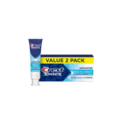 Crest 3D White Advanced Arctic Fresh Whitening Toothpaste, 3.3 oz Tubes, Pack of 2