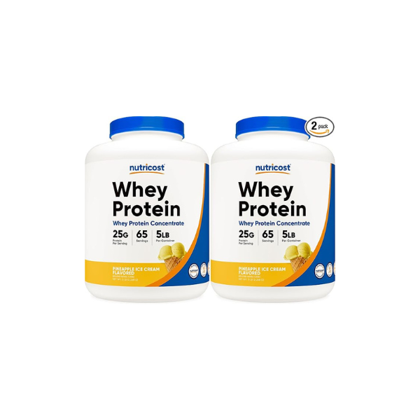 Nutricost Whey Protein Concentrate Powder (Pineapple) 5LBS, Gluten-Free (Pack of 2)