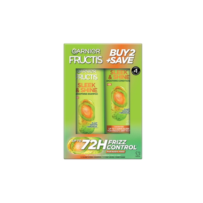 Garnier Fructis Sleek & Shine Shampoo and Conditioner for Frizzy Dry Hair, 1 kit