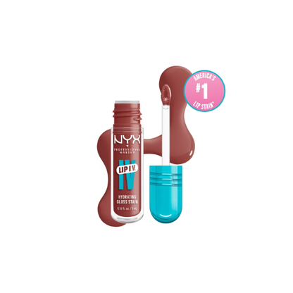 NYX Professional Makeup Lip IV Hydrating Lip Gloss Stain with Coconut Water, Hydra Honey, 0.16 fl oz