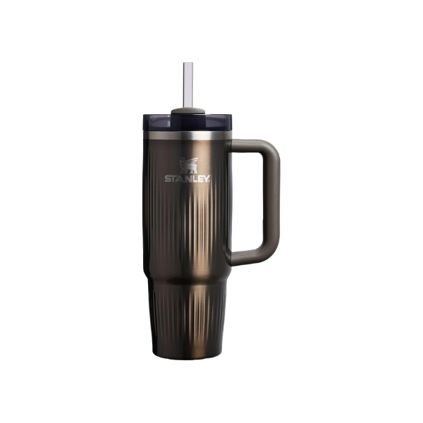 STANLEY Quencher H2.0 Tumbler with Handle and Straw 30 oz | Flowstate 3-Position Lid | Cup Holder Compatible for Travel | Insulated Stainless Steel Cup | BPA-Free | Fluted Gunmetal Shine