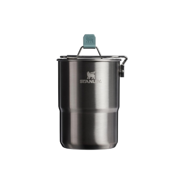 Stanley Wildfare Go 4-Piece Stainless Steel Two Cup Cook Set | 32 oz Pot and Lid with Fold & Lock Handle | 2 Stacking Cups | Camping Essentials for Your Camp Kitchen | BPA-Free | Shale + Charcoal