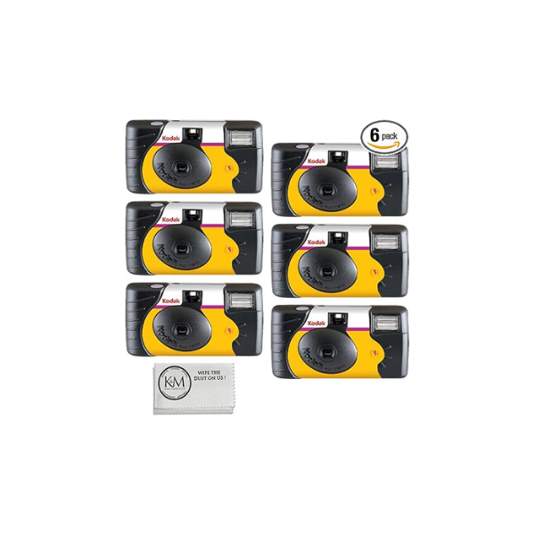 Kodak Power Flash 35mm One-Time-Use Disposable Camera (ISO-800) (6 Pack)