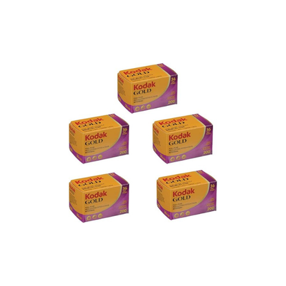 KODAK Kodacolor Gold 200 35mm Color Negative Film, 200 ISO, 36 Exp, 5-Pack