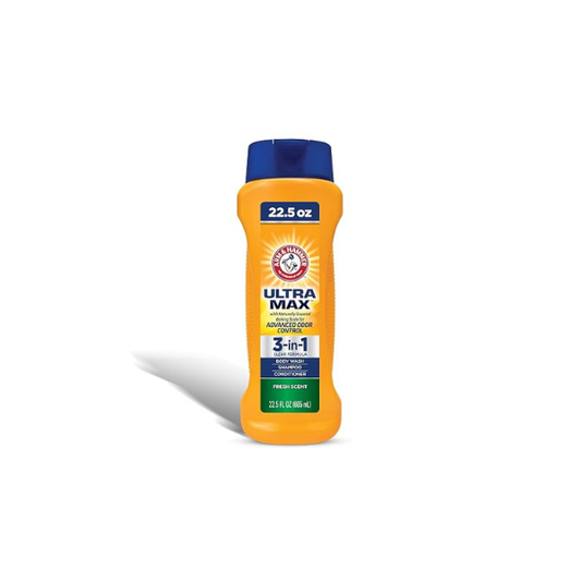 Arm & Hammer Essentials Mens Body Wash - Ultra Max 3-in-1 Fresh Scent 22.5oz - Mens Shampoo Conditioner Body Wash