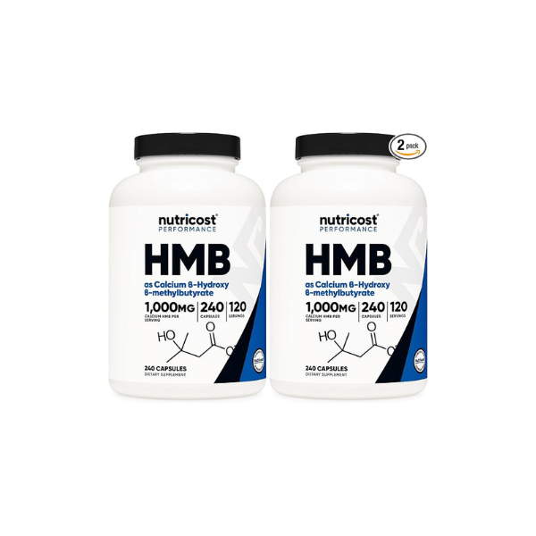 Nutricost HMB (Beta-Hydroxy Beta-Methylbutyrate) 1000mg (240 Capsules) - 500mg Per Capsule, 120 Servings - Gluten Free and Non-GMO (Pack of 2)