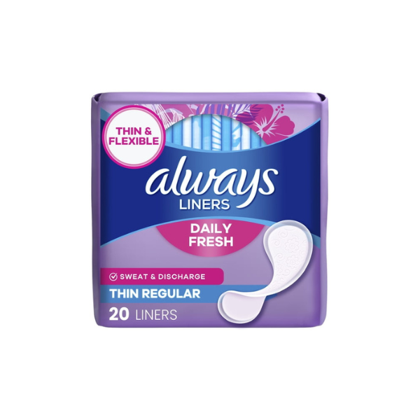 Always Thin No Feel Protection Daily Liners Regular Absorbency Unscented, 20 Count