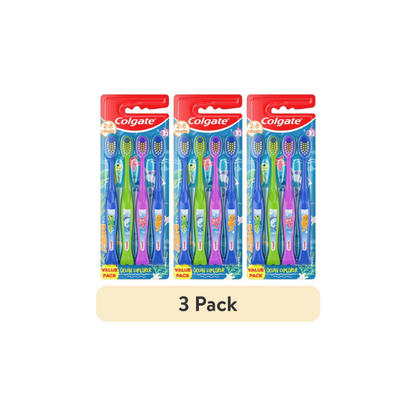 (3 pack) Colgate Ocean Explorer Extra Soft Kids Toothbrush Pack, 4 Count