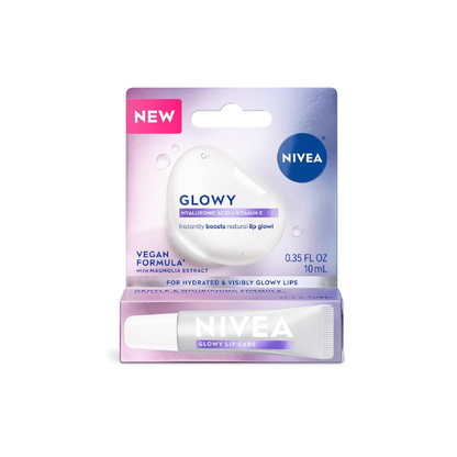 NIVEA Glowy Lip Care, Hydrating Lip Balm, 0.35 FL OZ
